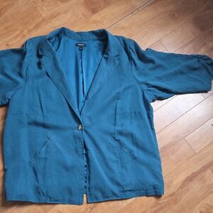 torrid Teal Single-Button Lightweight Blazer